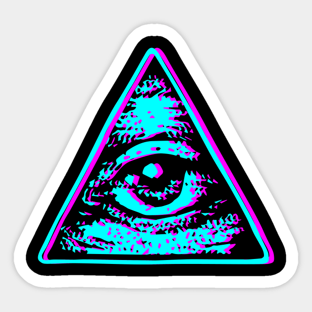 Retro Illuminati Eye Sticker by Starquake